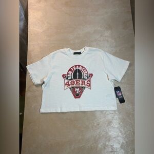 Junk Food Women’s 49ers Crew Neck Crop Tee Size Medium